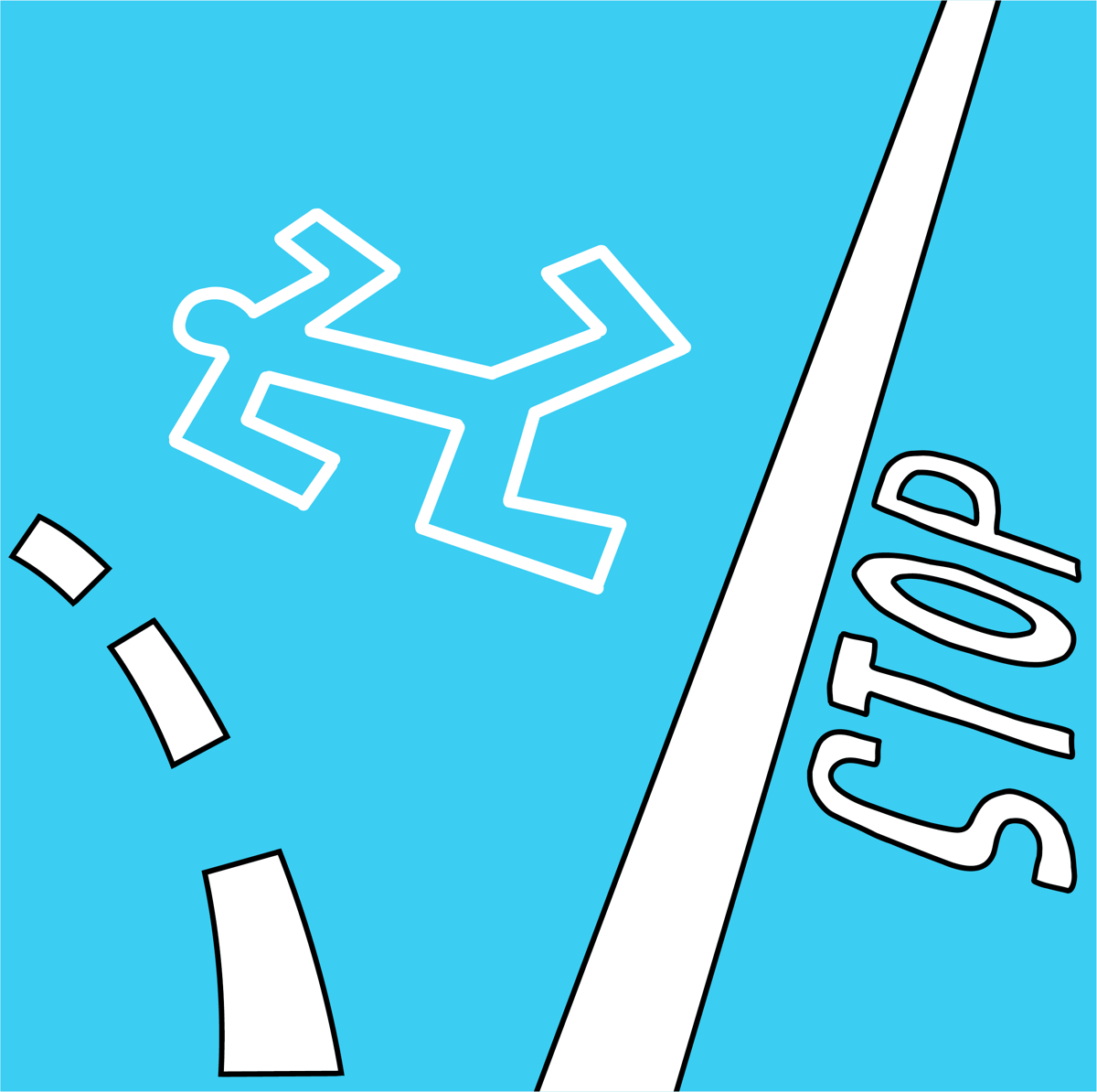 Illustrazione: strisce pedonali e segnale di STOP, sicurezza stradale per pedoni e ciclisti
